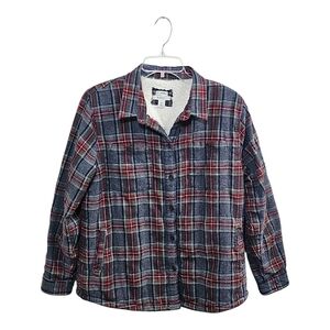 Vintage LL Bean Relaxed Fit Plaid Button-Down Shirt Jacket – Size Medium